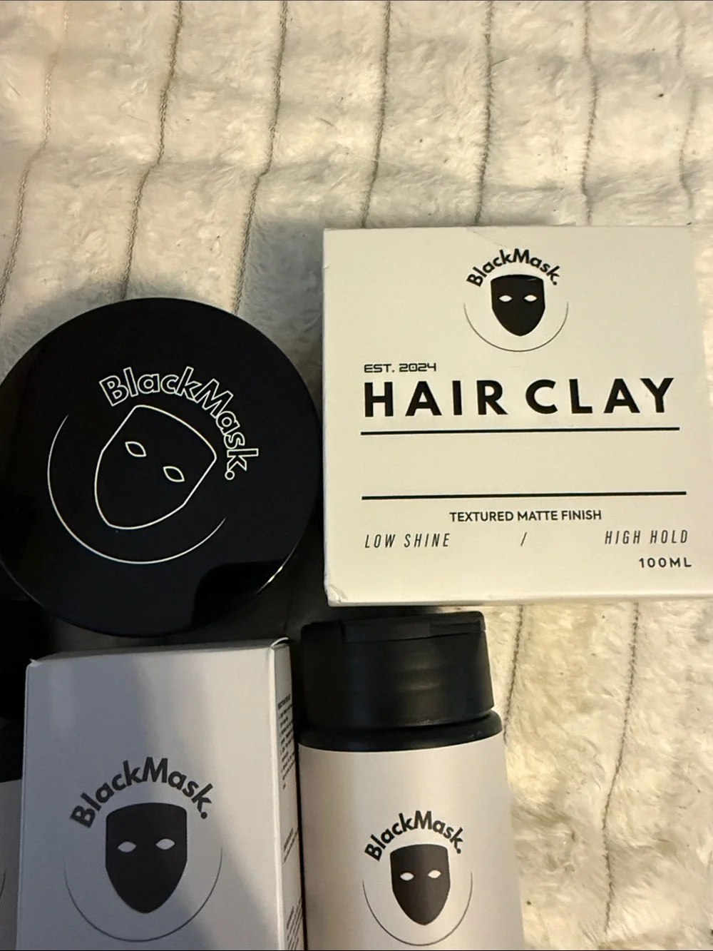 Men’s Hair Clay & Sea-Salt Styling Set in Black